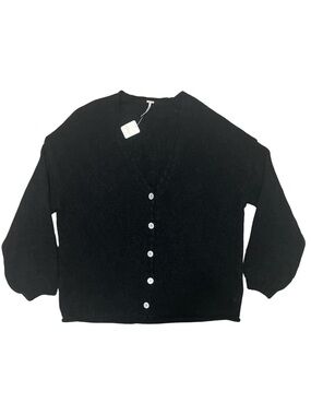 1555. FREE PEOPLE Alpaca Wool blend cardigan in Black Sz M NWT $198